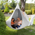 Závěsné houpací křeslo, světle šedá, KLORIN NEW KIDS CACOON HAMMOCK